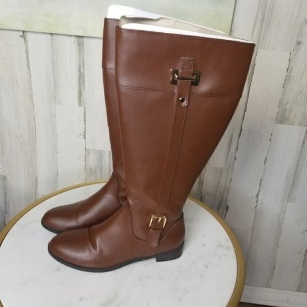 Karen Scott Deliee2 Riding Boots Cognac Brown WIDE CALF WC - Picture 3 of 8
